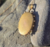 9ct- 10ct gold Victorian carved cameo angel estate pendant necklace