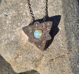 10k gold Victorian opal slide necklace pendant