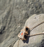 10k gold Victorian opal slide necklace pendant