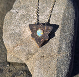 10k gold Victorian opal slide necklace pendant