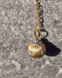 18k gold contemporary diamond necklace ball pendant