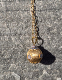 18k gold contemporary diamond necklace ball pendant