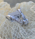14k white gold diamond vintage estate bridal set
