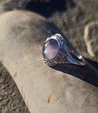 platinum natural star sapphire and diamond estate ring