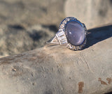platinum natural star sapphire and diamond estate ring