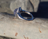 platinum natural star sapphire and diamond estate ring