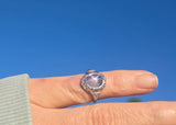 platinum natural star sapphire and diamond estate ring