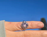 platinum natural star sapphire and diamond estate ring