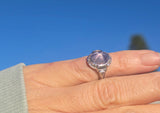 platinum natural star sapphire and diamond estate ring