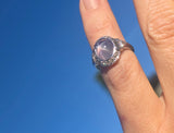 platinum natural star sapphire and diamond estate ring