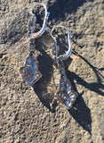 18k white gold Deco c.1920's diamond antique dangle earrings