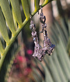 18k white gold Deco c.1920's diamond antique dangle earrings