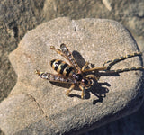 18ct gold Victorian BEE rose cut diamond and enamel antique pendant necklace 🐝