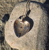 14k gold Victorian seed pearl and diamond heart necklace pendant