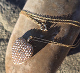 14k gold Victorian seed pearl and diamond heart necklace pendant