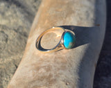 10k yellow gold turquoise bezel antique solitaire ring