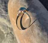 10k yellow gold turquoise bezel antique solitaire ring