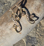 14k gold Victorian pearl antique estate earrings