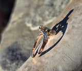 10k gold Victorian pearl & green garnet ring