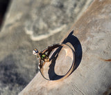 10k gold Victorian pearl & green garnet ring