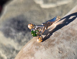 10k gold Victorian pearl & green garnet ring