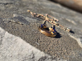 14k gold antique lapis horseshoe necklace pendant