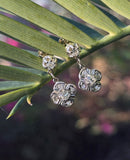 Platinum top & 18k gold old cut diamond earrings - c.1920's