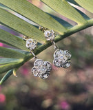 Platinum top & 18k gold old cut diamond earrings - c.1920's