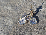 Platinum top & 18k gold old cut diamond earrings - c.1920's