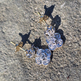 Platinum top & 18k gold old cut diamond earrings - c.1920's