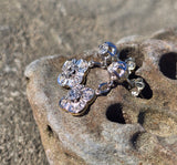 Platinum top & 18k gold old cut diamond earrings - c.1920's