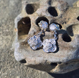Platinum top & 18k gold old cut diamond earrings - c.1920's