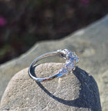 Platinum Art Deco c.1920's mine cut diamond filigree antique engagement wedding ring