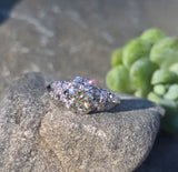 Platinum Art Deco c.1920's mine cut diamond filigree antique engagement wedding ring