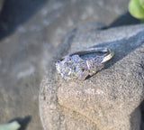 Platinum Art Deco c.1920's mine cut diamond filigree antique engagement wedding ring
