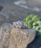 Platinum Art Deco c.1920's mine cut diamond filigree antique engagement wedding ring