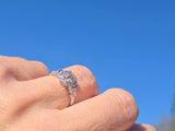 Platinum Art Deco c.1920's mine cut diamond filigree antique engagement wedding ring
