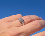 Platinum Art Deco c.1920's mine cut diamond filigree antique engagement wedding ring