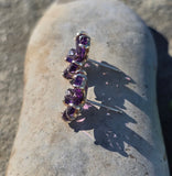 14k gold amethyst and diamond flower estate stud earrings