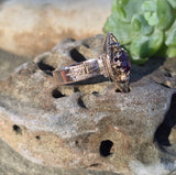 10k gold Victorian pearl & garnet ring