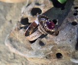 10k gold Victorian pearl & garnet ring