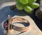 10k gold Victorian pearl & garnet ring