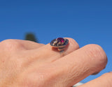 10k gold Victorian pearl & garnet ring