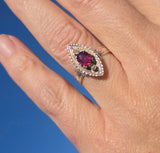 10k gold Victorian pearl & garnet ring