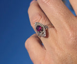 10k gold Victorian pearl & garnet ring