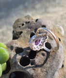 14k gold two-tone pink sapphire and diamond estate ring
