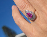 14k gold two-tone pink sapphire and diamond estate ring