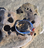 Platinum natural topaz and diamond estate ring