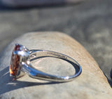 Platinum natural topaz and diamond estate ring