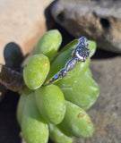 Platinum color changing natural Brazilian alexandrite and diamond estate ring